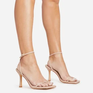 Savannah Square Toed Strappy Kitten Heels