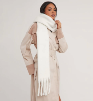 oversized scarf in white