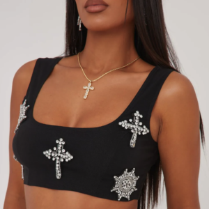 crucifix detail crop top