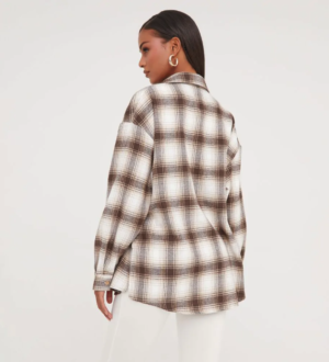 oversized brown checkered shirt