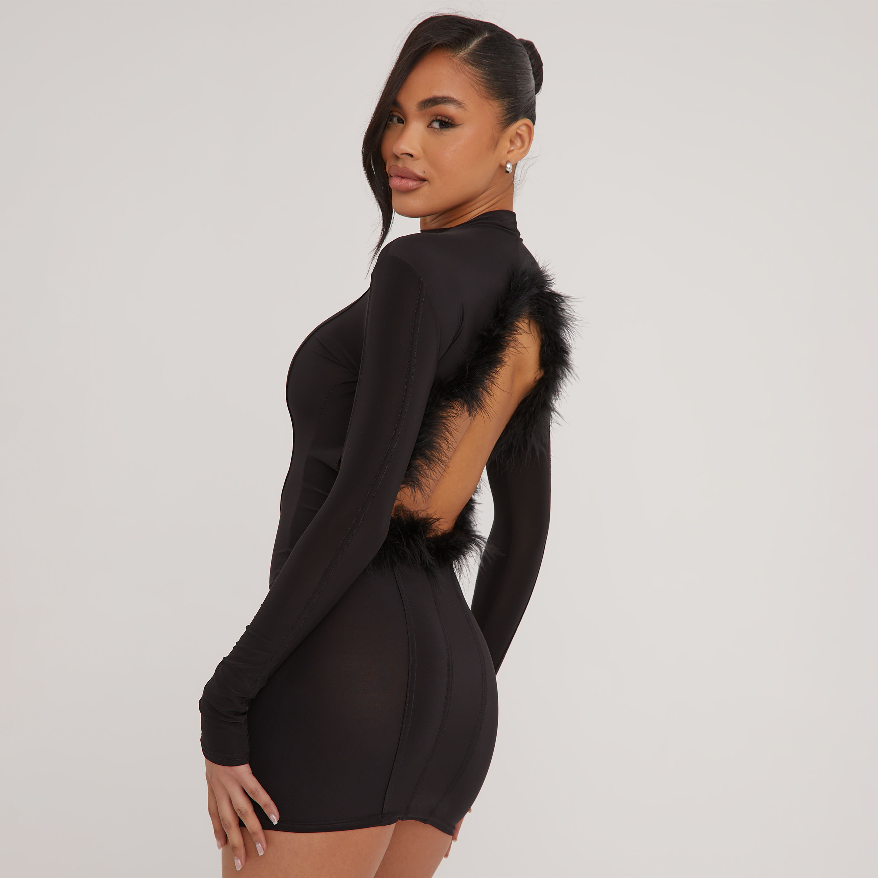 Roll neck clearance bodycon dress