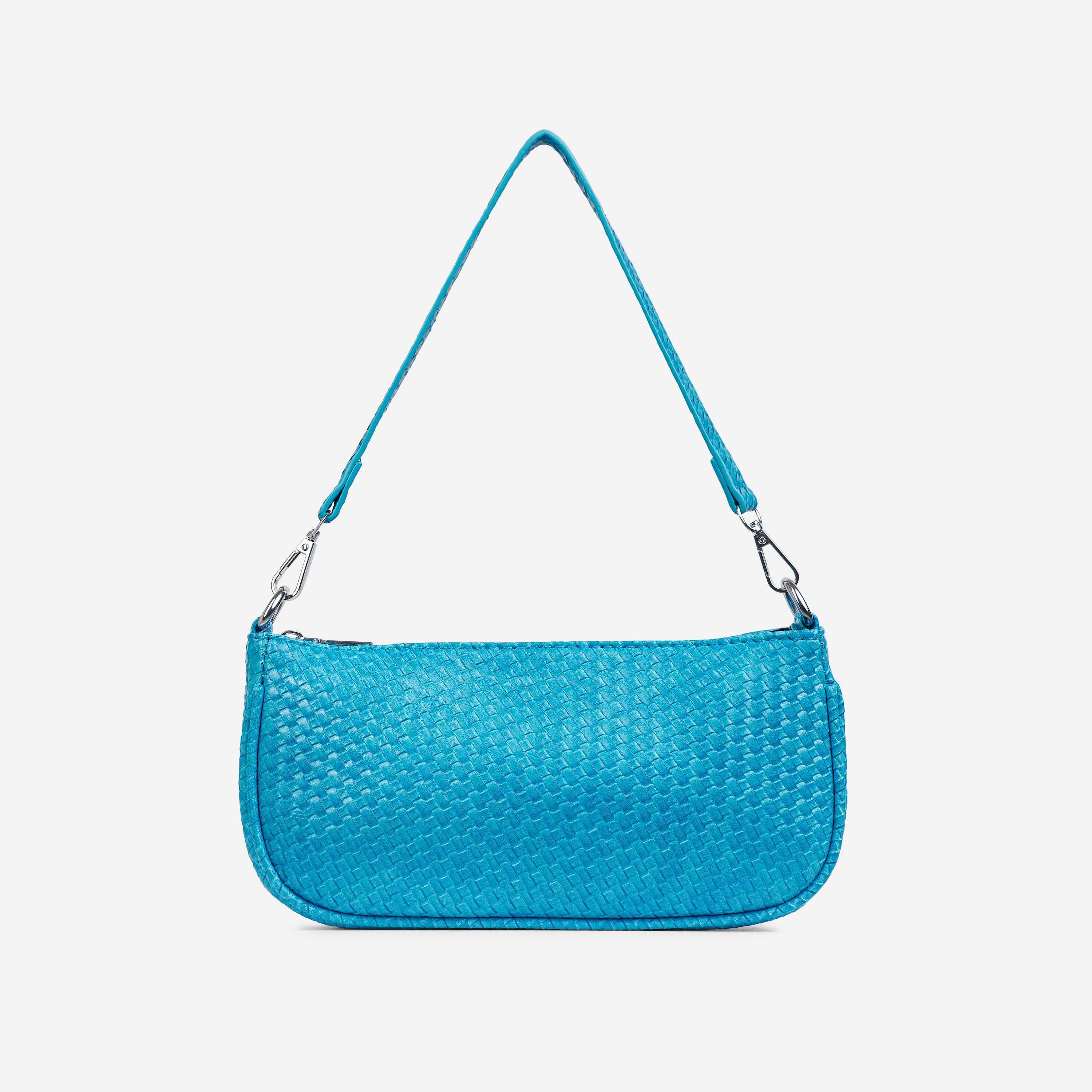 ASOS DESIGN 90s shoulder bag in powder blue croc