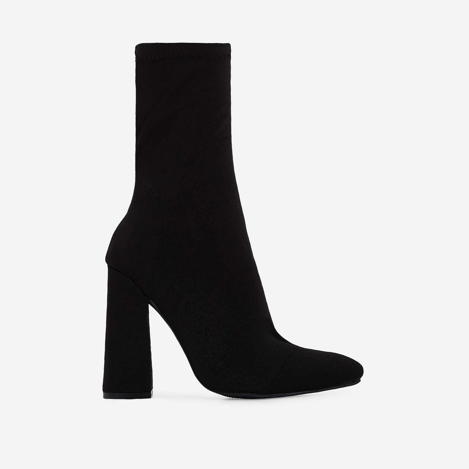 Chesta Block Heel Ankle Boot In Black Lycra, Black (EGO SHOES)