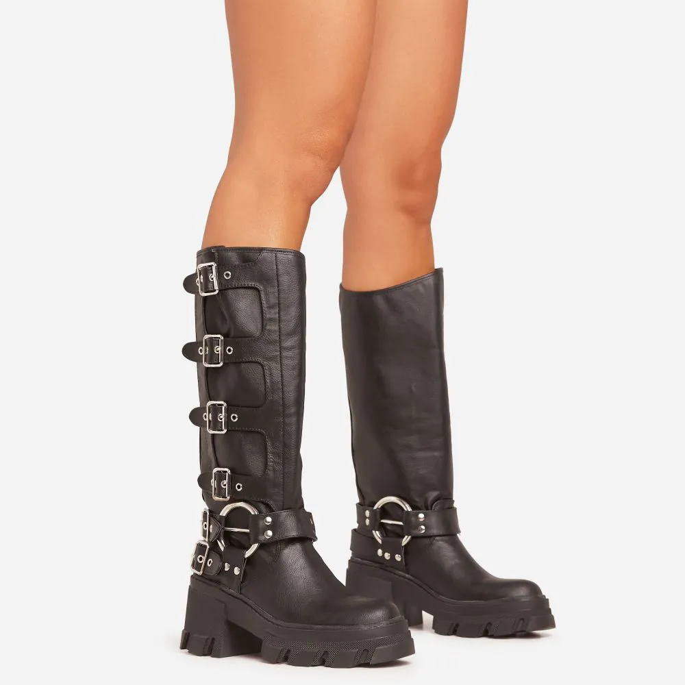 Long black biker boots online