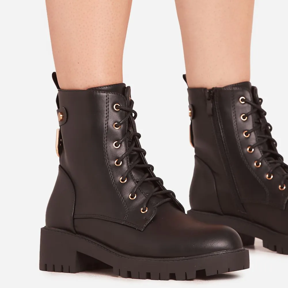 Lace up black biker boots online