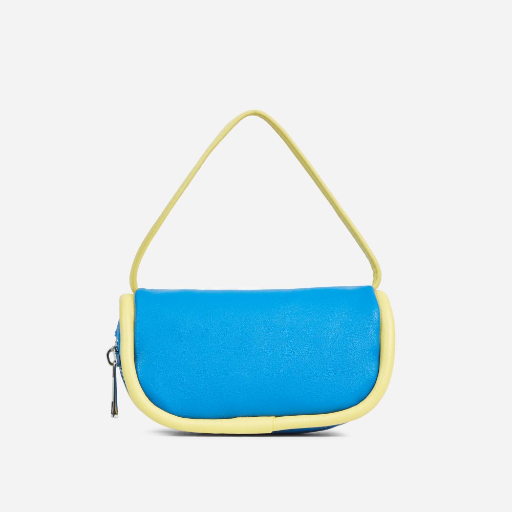 Shining Shaped Shoulder Bag in Blue Metallic Faux Leather, One Size - Ego