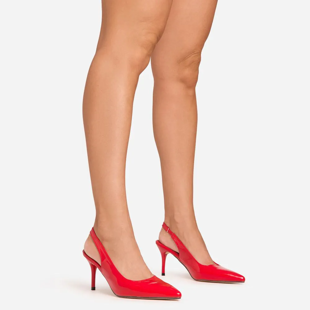 Red patent fashion high heels