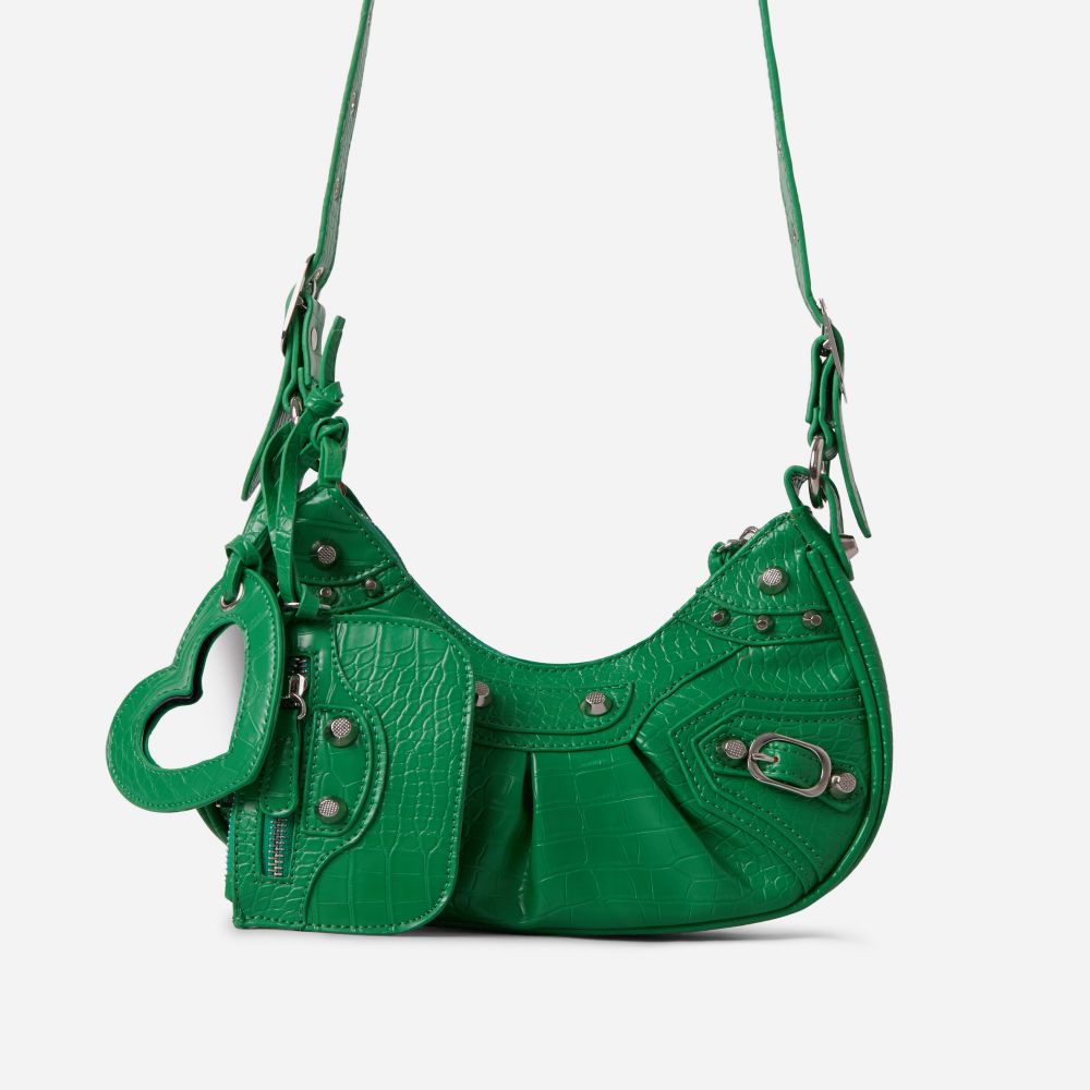 EGO TEXAS SHOULDER BAG IN GREEN FAUX LEATHER