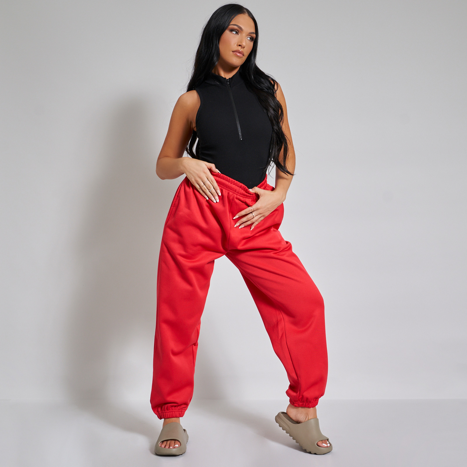 Oversized Joggers In Red UK Medium M, Red