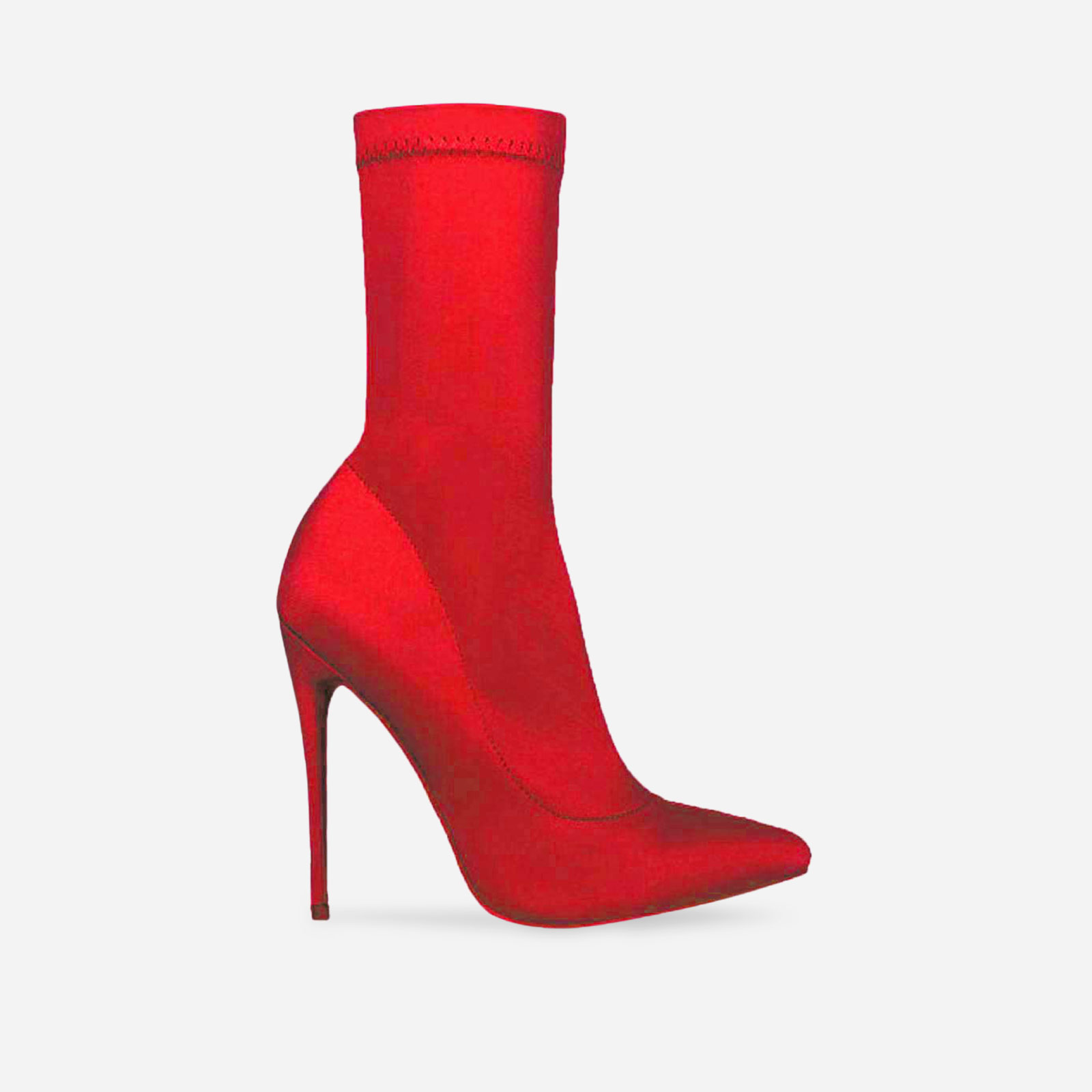 Fiona Pointed Toe Ankle Boot In Red Lycra, Red (EGO SHOES)